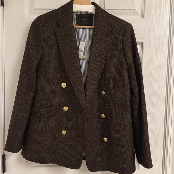 J. Crew RETAIL Bristol blazer in chocolate herringbone wool - Picture 4 of 13